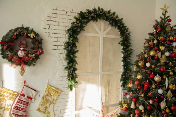Christmas background with tree — Stock Photo, Image