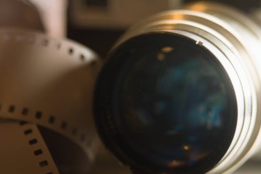 Eski film kamera lensi yakın çekim