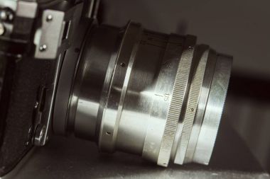 Eski bir retro film kamera lens.