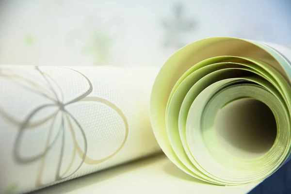 Two rolls of vinyl wallpaper for room repair — Stock Photo, Image