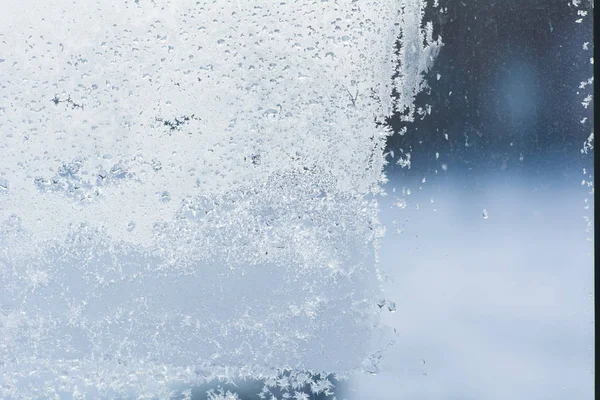 Texturas congeladas en la ventana en invierno — Foto de Stock