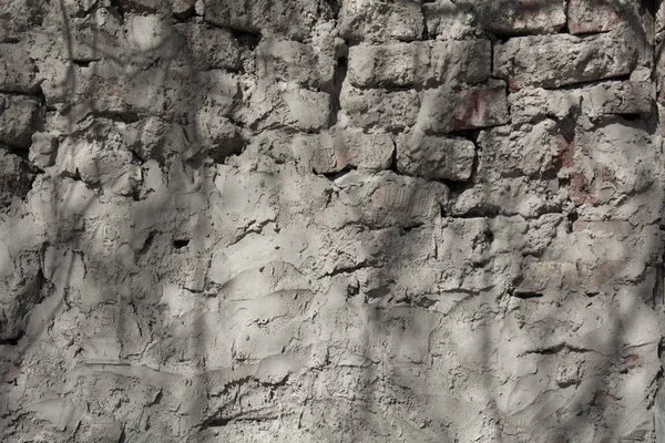 用水泥的旧砖墙的背景 — 图库照片