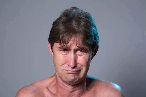 Close-up portrait of a sad man — Stock Photo, Image