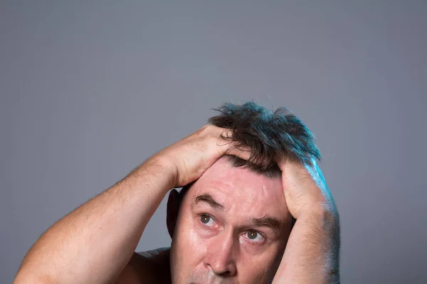 Close-up portrait of a thoughtful man — Stock Photo, Image