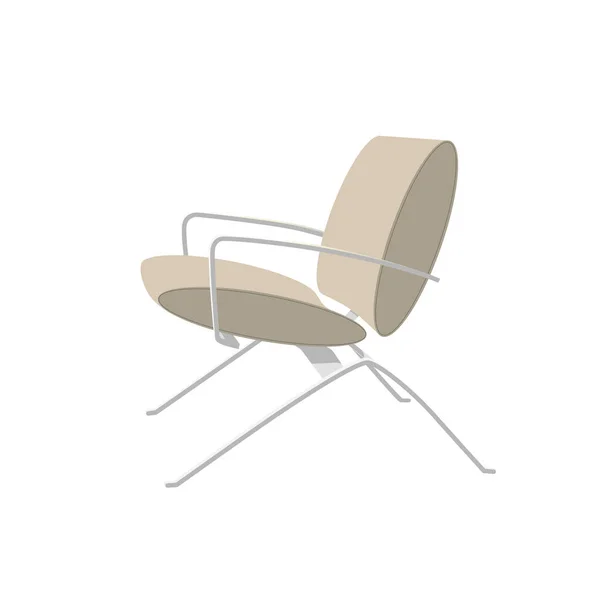 Nowoczesne, pokryte skórą krzesło biurowe z metalowymi nogami. — Wektor stockowy
