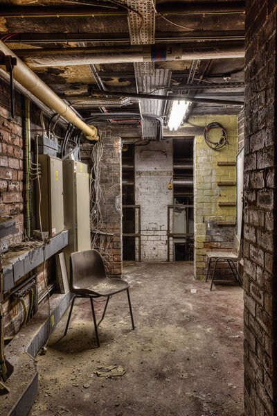 Utility room in abandoned school