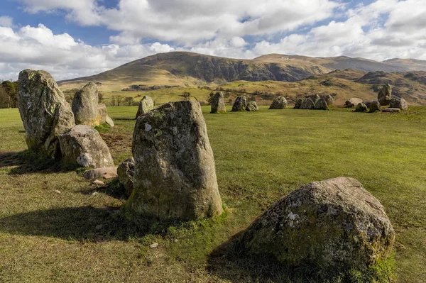 Castlerigg Stone Circle Keswick Olhando Para Clough Head — Fotografia de Stock