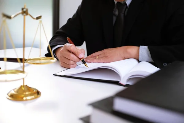 Legal Counsel Presents Client Signed Contract Gavel Legal Law Justice — Stock Photo, Image