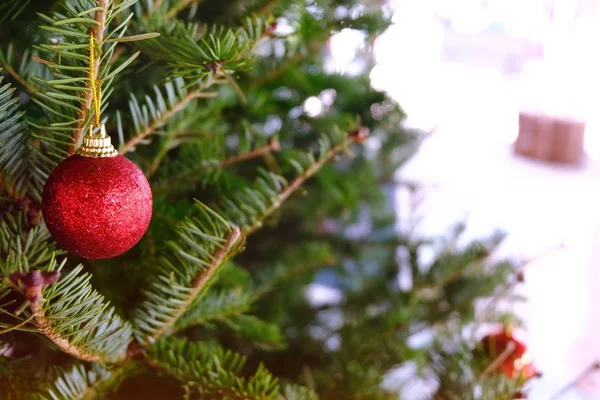 Astratto Offuscata Albero Natale Bokeh Sfondo Celebrazione Capodanno Banner Montaggio — Foto Stock