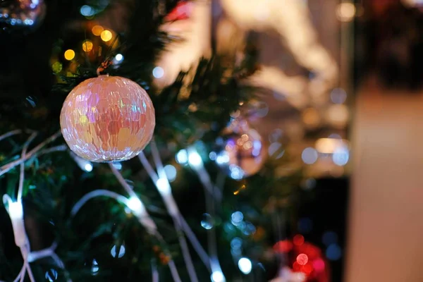 Astratto Offuscata Albero Natale Bokeh Sfondo Celebrazione Capodanno Banner Montaggio — Foto Stock