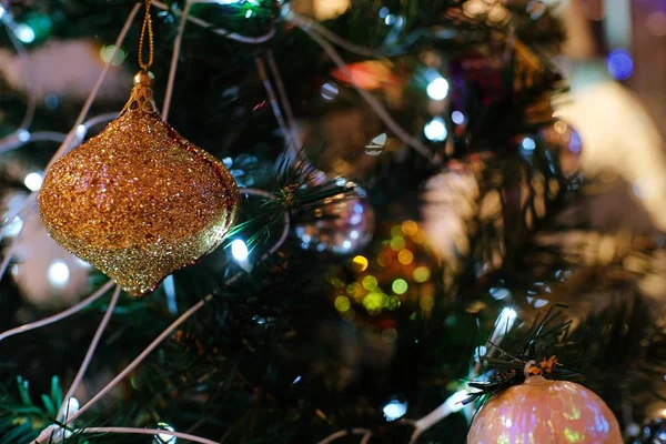 Abstraktes Verschwommenes Weihnachtsbaum Bokeh Motiv Neujahrsfeier Für Banner Montage Produktdisplay — Stockfoto