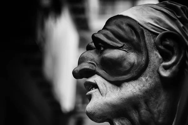 Чорно-білий Pulcinella маска, Італія подорожі концепцію, Неаполі його Стокова Картинка
