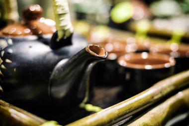 Çin çay pot bambu tepsi, Japon tarzı 