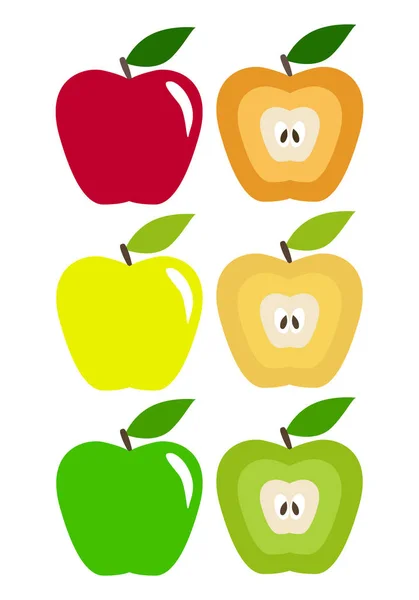 Fructe de mere colorate — Vector de stoc