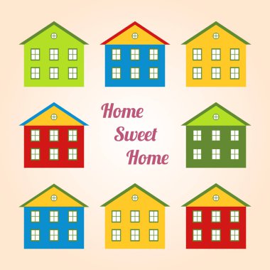 evlerin güzel illüstrasyon