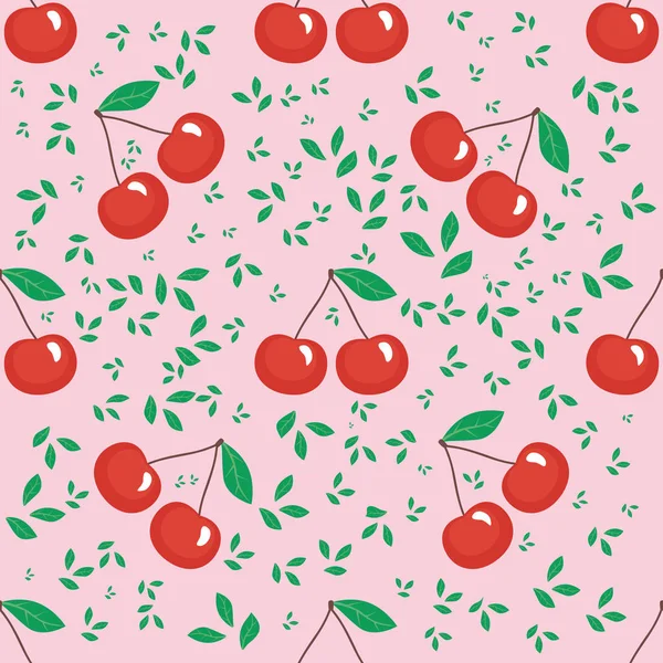 Seamless pattern cherry — Stock Vector