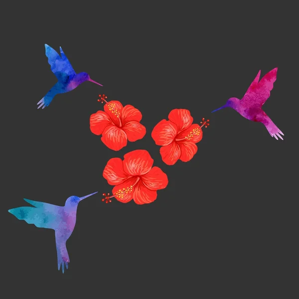 Illustratie van een hibiscus — Stockvector