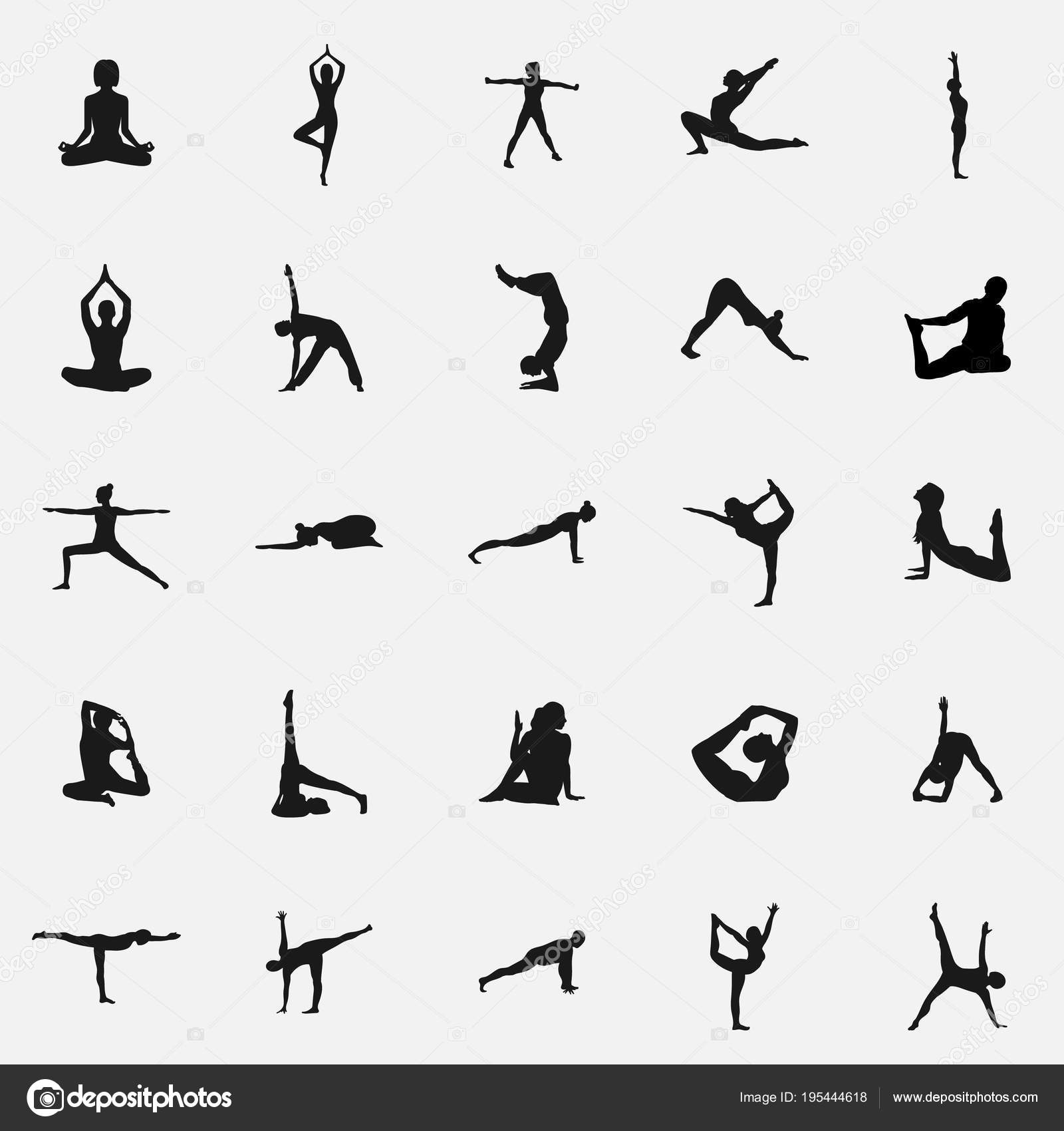 Yoga beautiful silhouette Stock Vector by ©serega85art 195444618