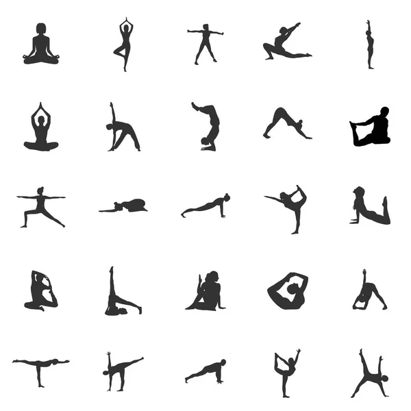 Yoga belle silhouette — Image vectorielle