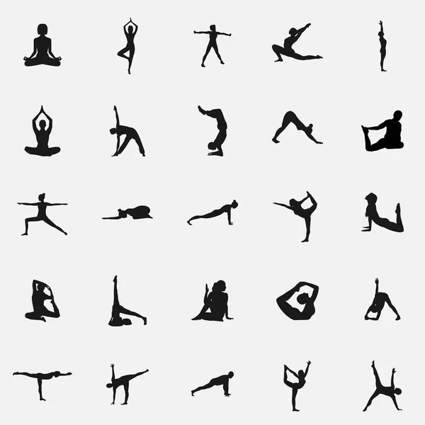 Yoga schöne Silhouette — Stockvektor