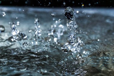 Evin çatısından damlayan suyun altında d yapar