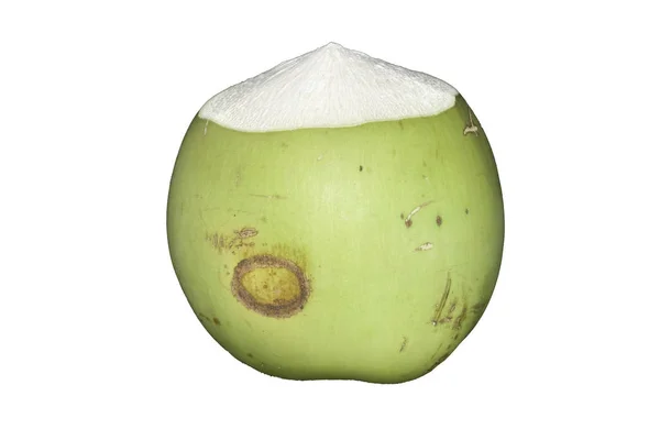 Kokosnuss grün Hintergrund weiß. — Stockfoto