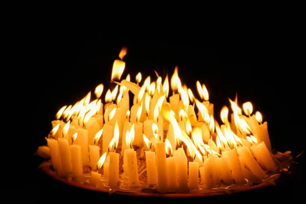 Candles and lights at the point combined in the temples — Stock Photo, Image