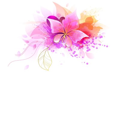 Renkli çiçeklerle suluboya arka plan. 