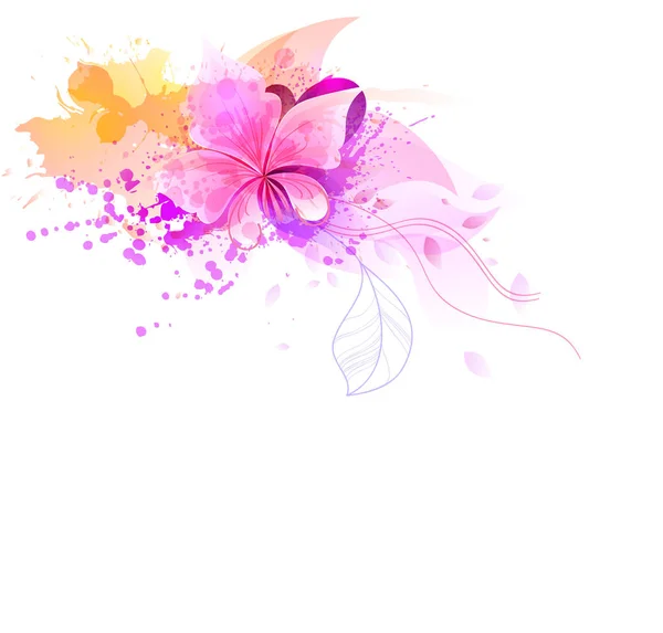 Akvarell bakgrunden med färgglada blommor. — Stock vektor