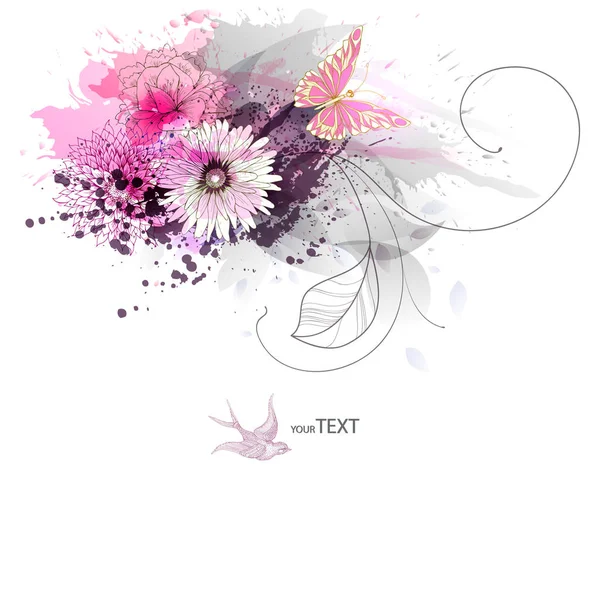 Fondo colorido floral abstracto — Vector de stock