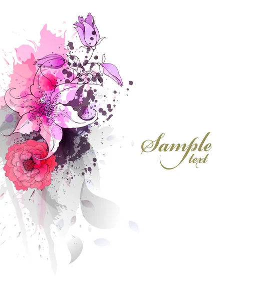 Fondo con flores, elementos florales — Vector de stock