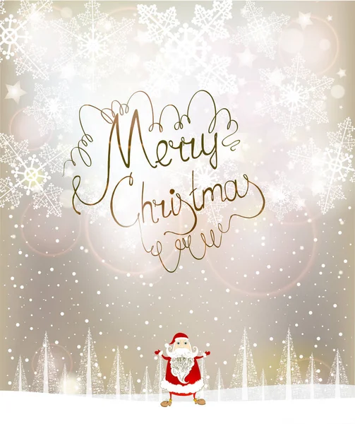 Flocons de neige de Noël et Père Noël — Image vectorielle