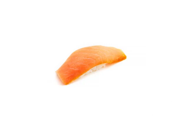 Friss lazac sushi fehér háttérrel - közelkép — Stock Fotó