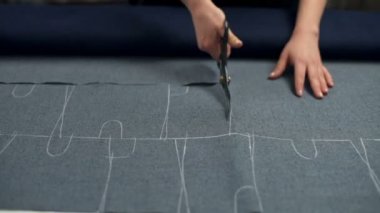 Kadın kesme büyük parçaları ile doku makas atölye keskin