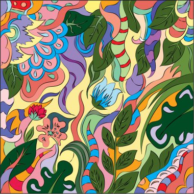 Çiçek temalı, soyut, nazik bir arkaplan. Yumuşak gölgeler. Soyut cennet bahçesi..