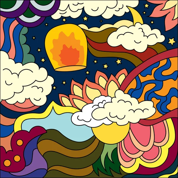 Abstrato fantasia desenho colorido arte vetor fundo — Vetor de Stock