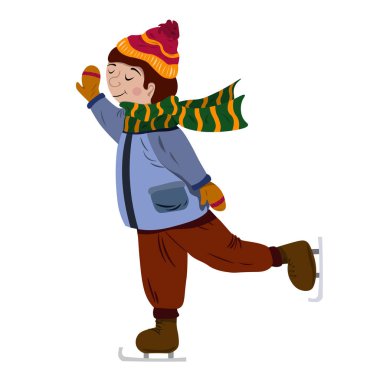 Çocuklar kanyonlarda orman kenarında kayıyorlar. Kış koleksiyonu.