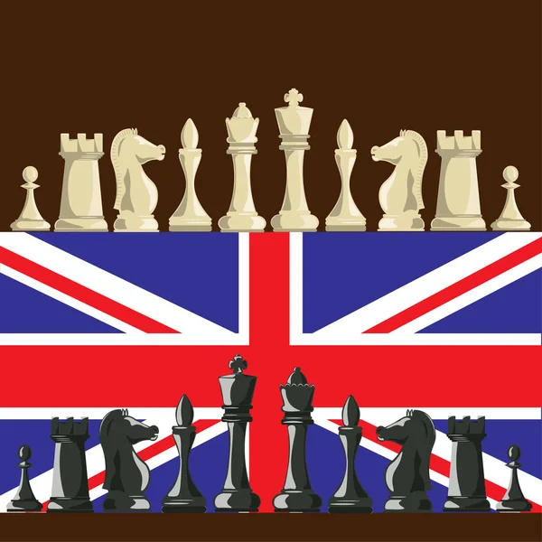 Sakkvilágbajnokság az Egyesült Királyságban. — Stock Vector