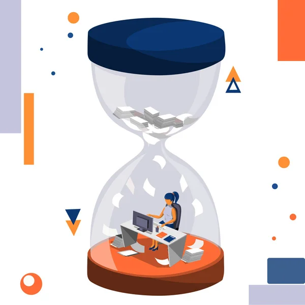Gebrek aan tijd, obstructie en deadline vector business illustratie — Stockvector
