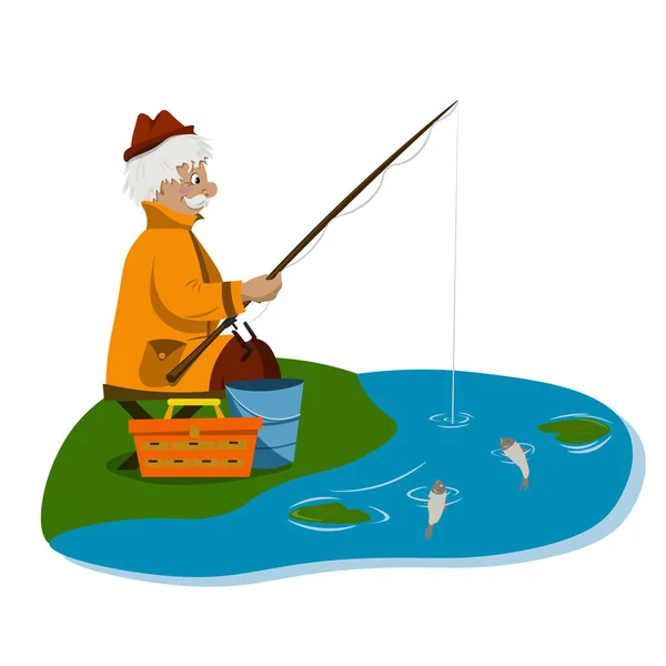 Download Cartoon of a boy fishing — Stock Vector © antonbrand #7927356