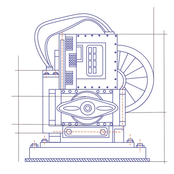 Free fantasy drawing of a refrigerating machine. — Stock Vector