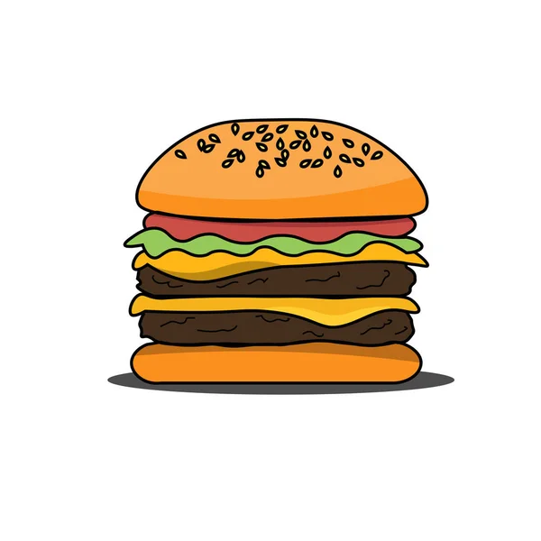 Una deliciosa hamburguesa jugosa — Vector de stock