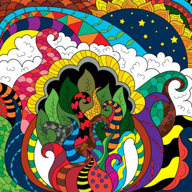 soyut renkli desen posteri