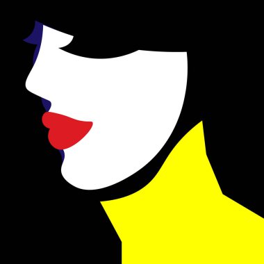 Pop sanat tarzında şapkalı bir kız. Vektör grafikleri