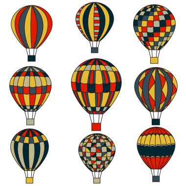 Vektör grafiklerinde renkli ve parlak balonlar