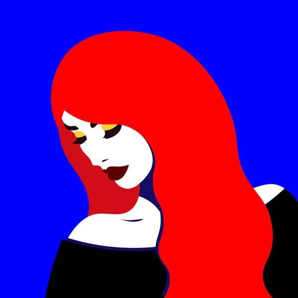 Modèle Jeune Femme Profil Dans Style Pop Art Sexy Fille — Image vectorielle