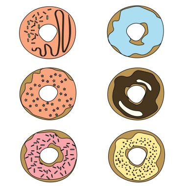 Lezzetli taze ve tatlı çörekler. Tatlıya karşı bir çift yiyecek.