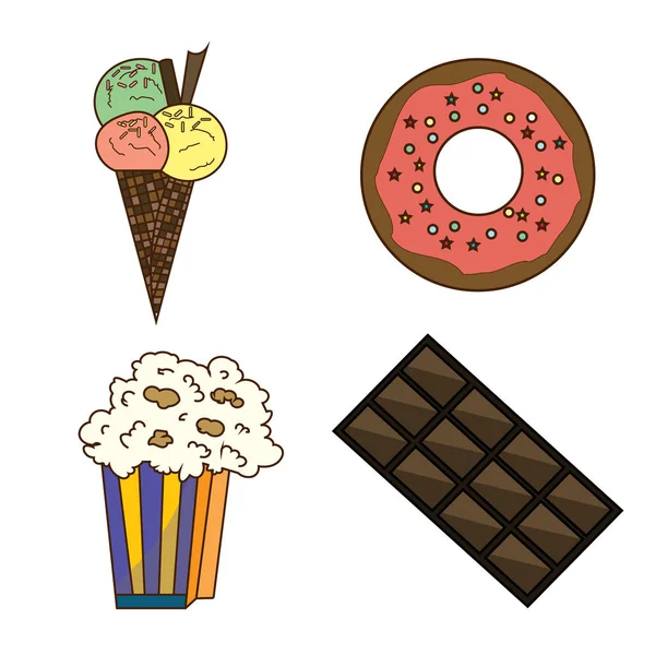 Conjunto de dulces para todos los gustos — Archivo Imágenes Vectoriales