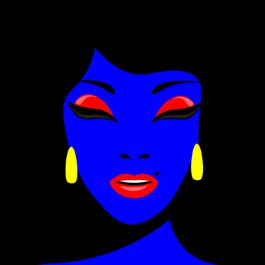 Pop sanat tarzında şapkalı bir kız. Vektör grafikleri
