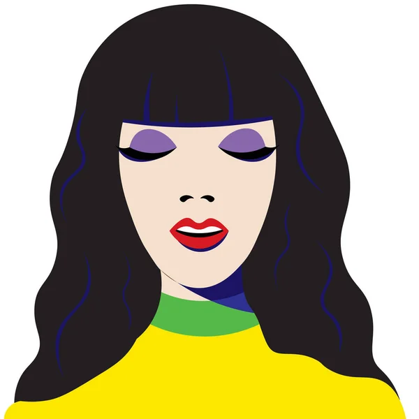 Il volto di una ragazza nello stile della pop art . — Vettoriale Stock